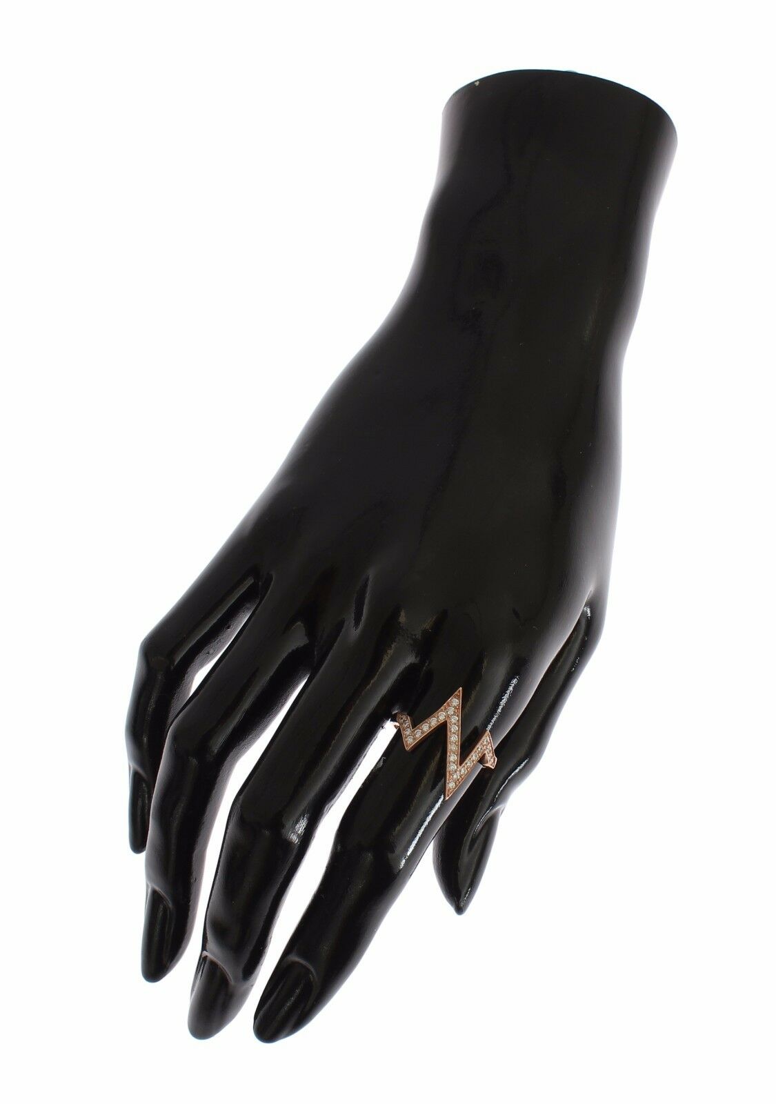 Nialaya Pink Gold 925 Silver Womens Clear Ring - Fizigo